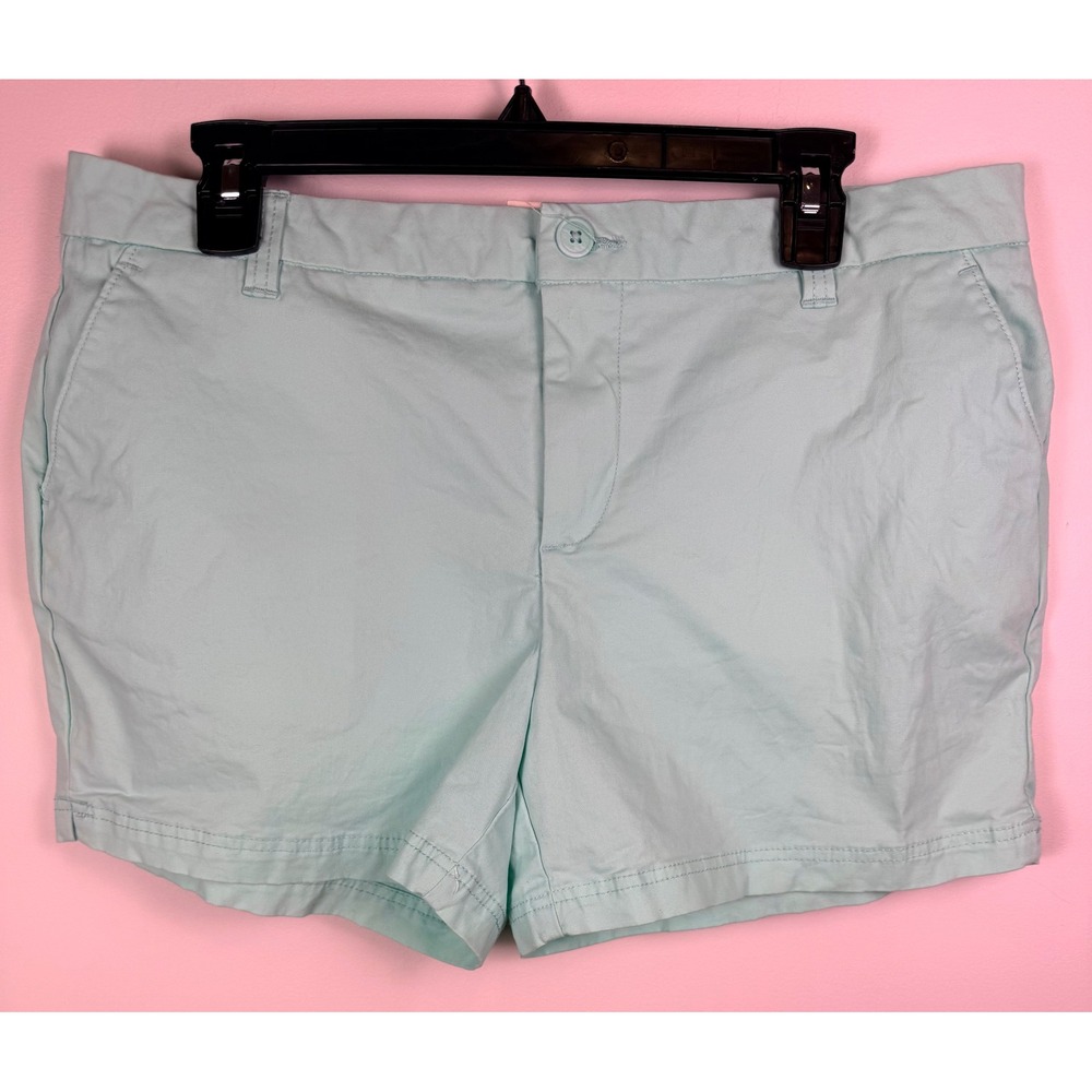 Magellan Outdoors Womens Mint‎ Green Cotton Spandex Chino Shorts Size 14 158744